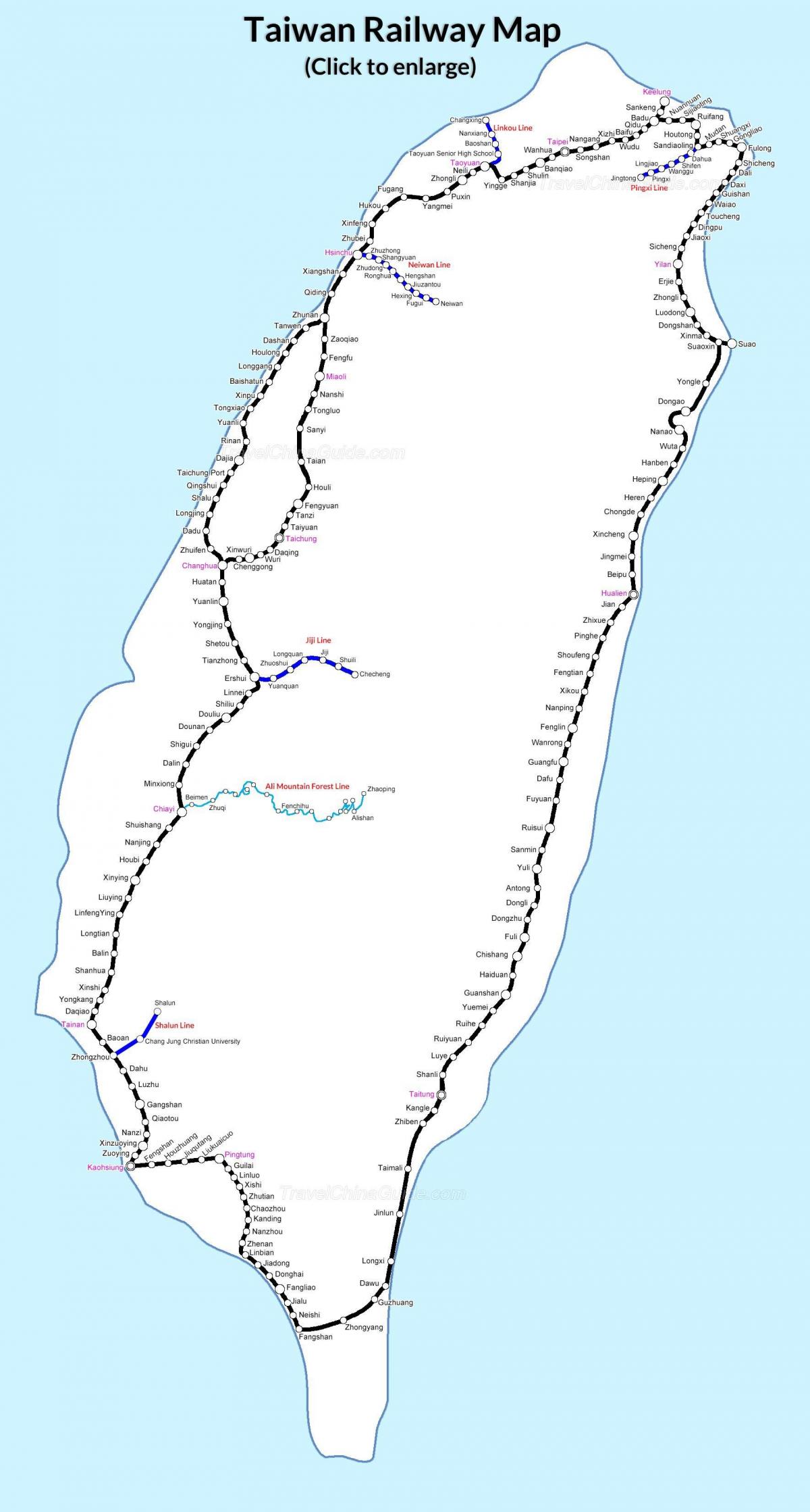 რკინიგზის რუკა ტაივანი